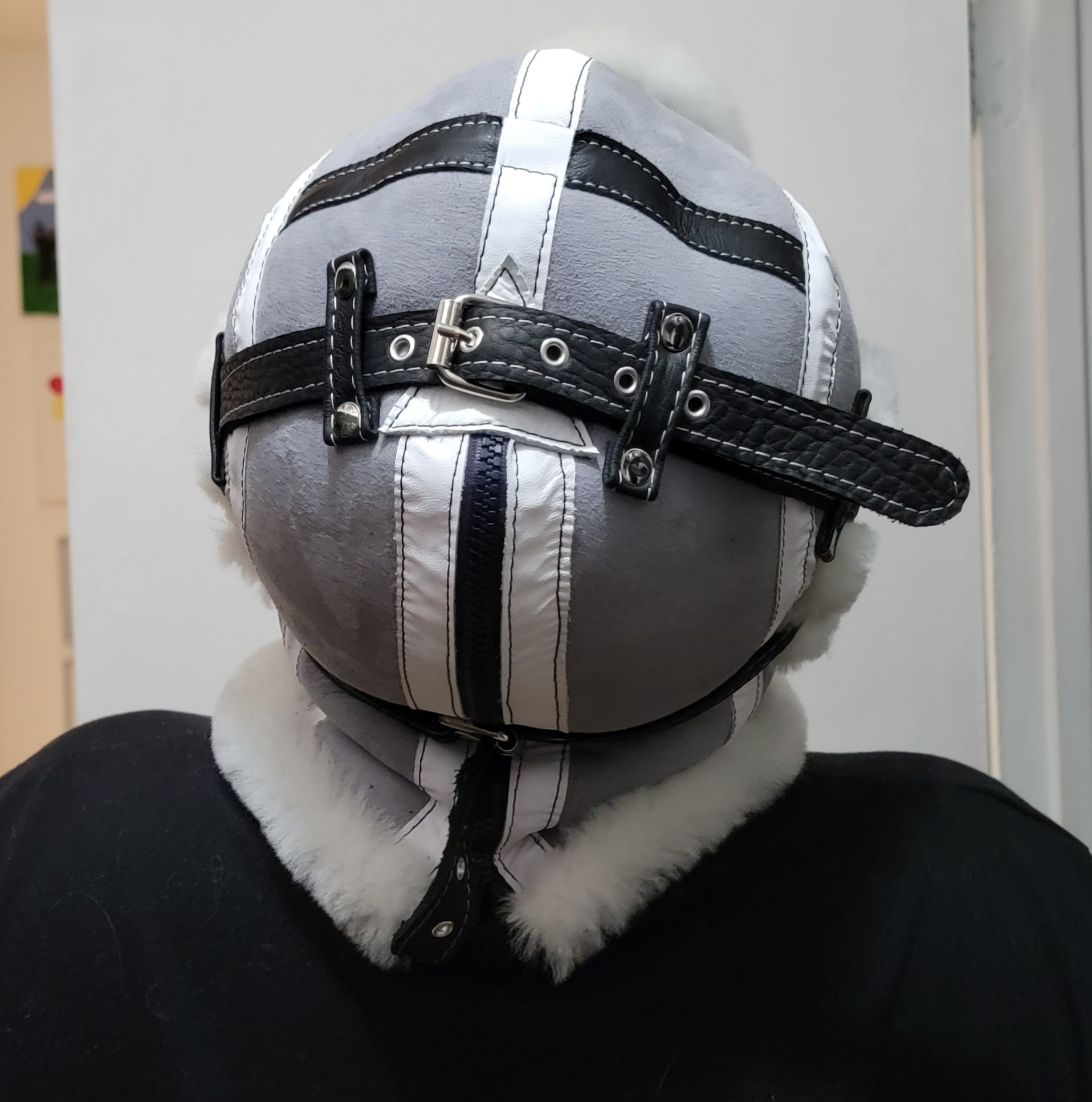 Sheepskin Fur bondage Hoods - Image 35