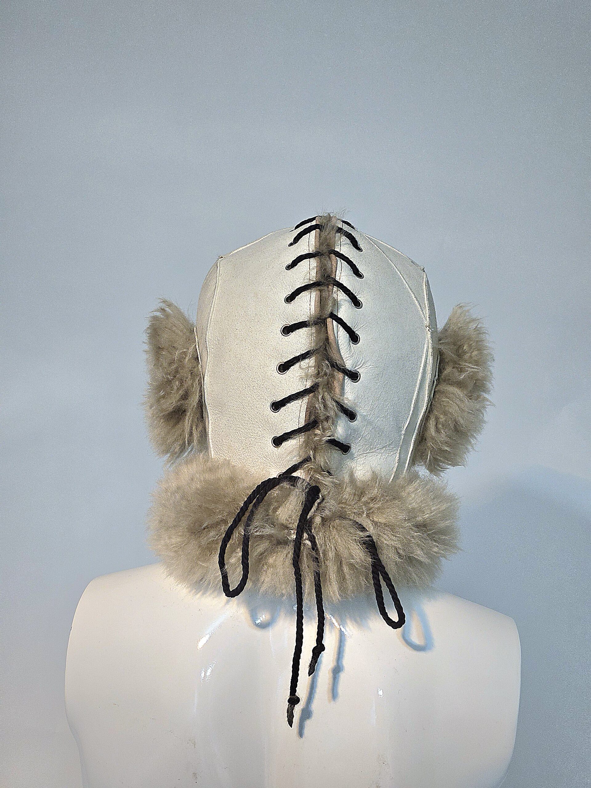 Sheepskin Fur bondage Hoods - Image 39