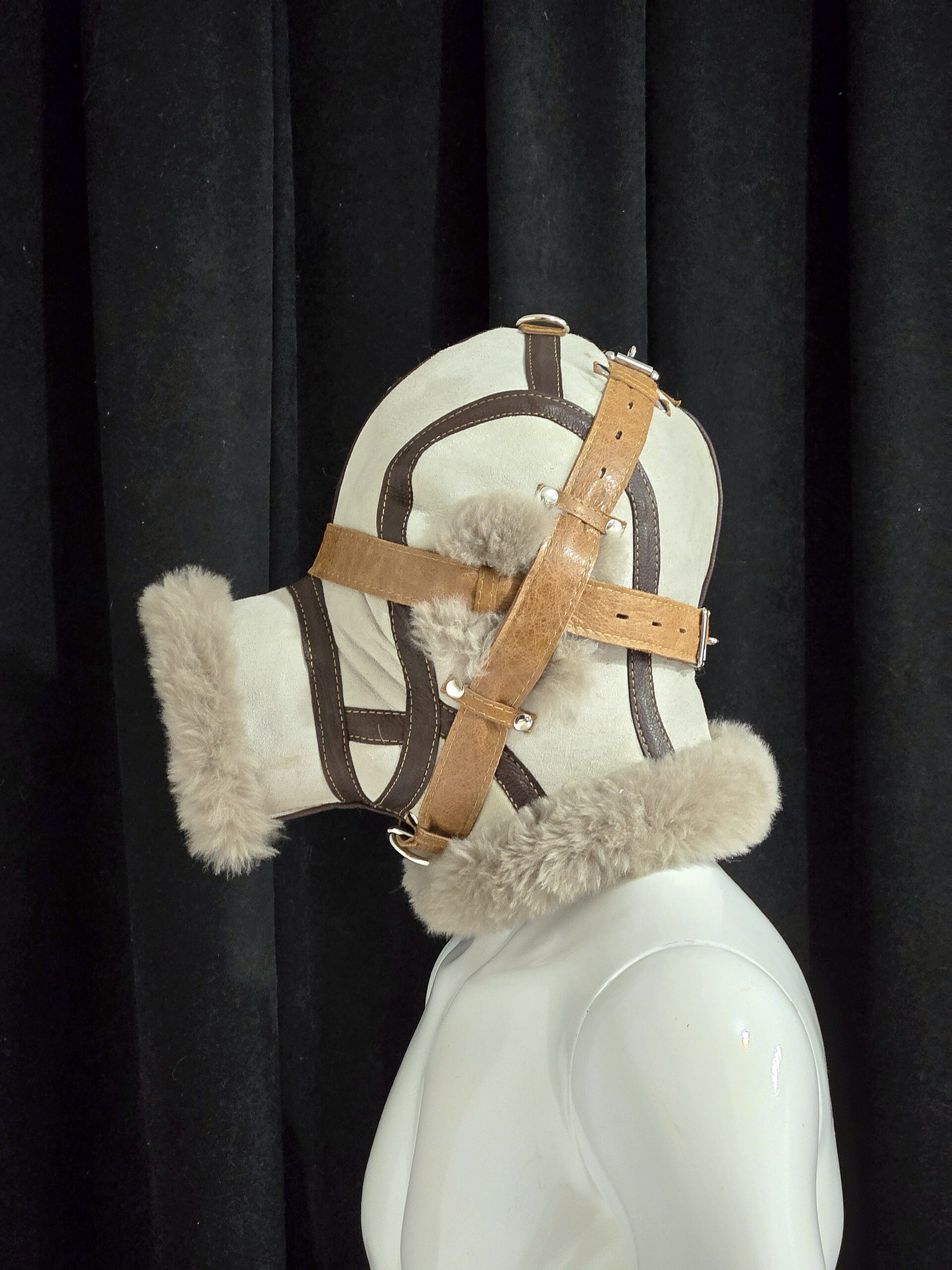 Sheepskin Fur bondage Hoods - Image 43