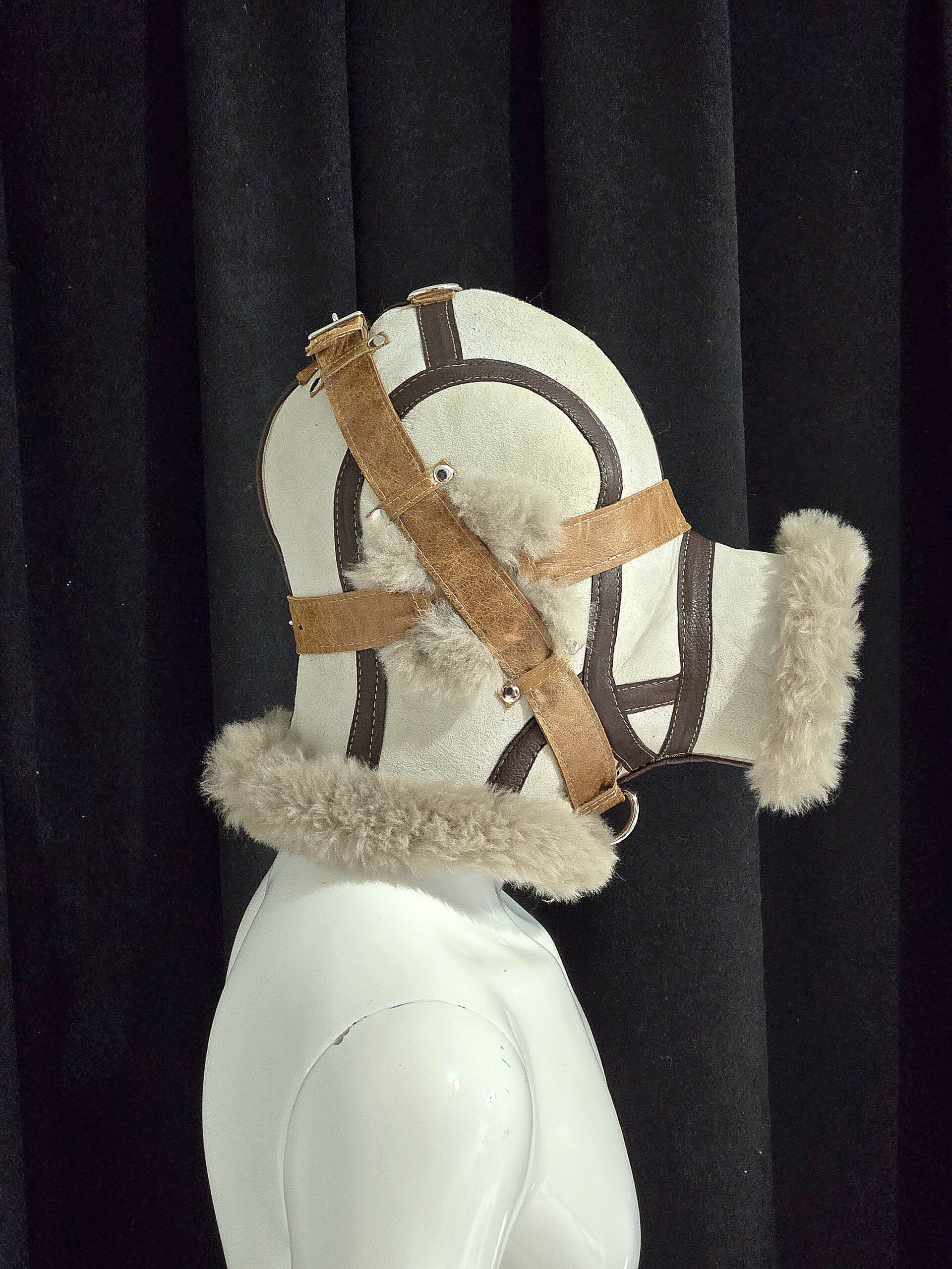 Sheepskin Fur bondage Hoods - Image 46