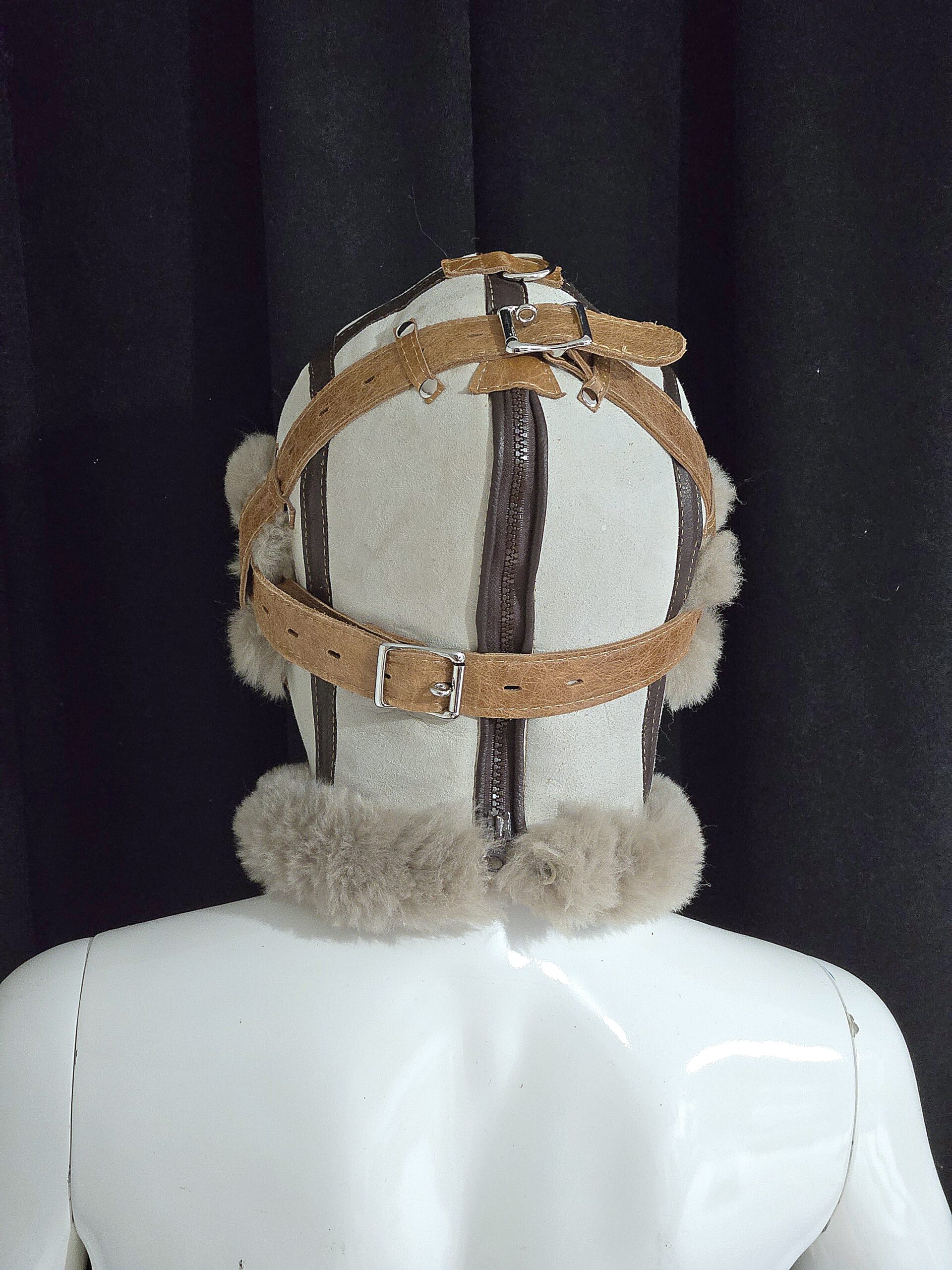 Sheepskin Fur bondage Hoods - Image 47