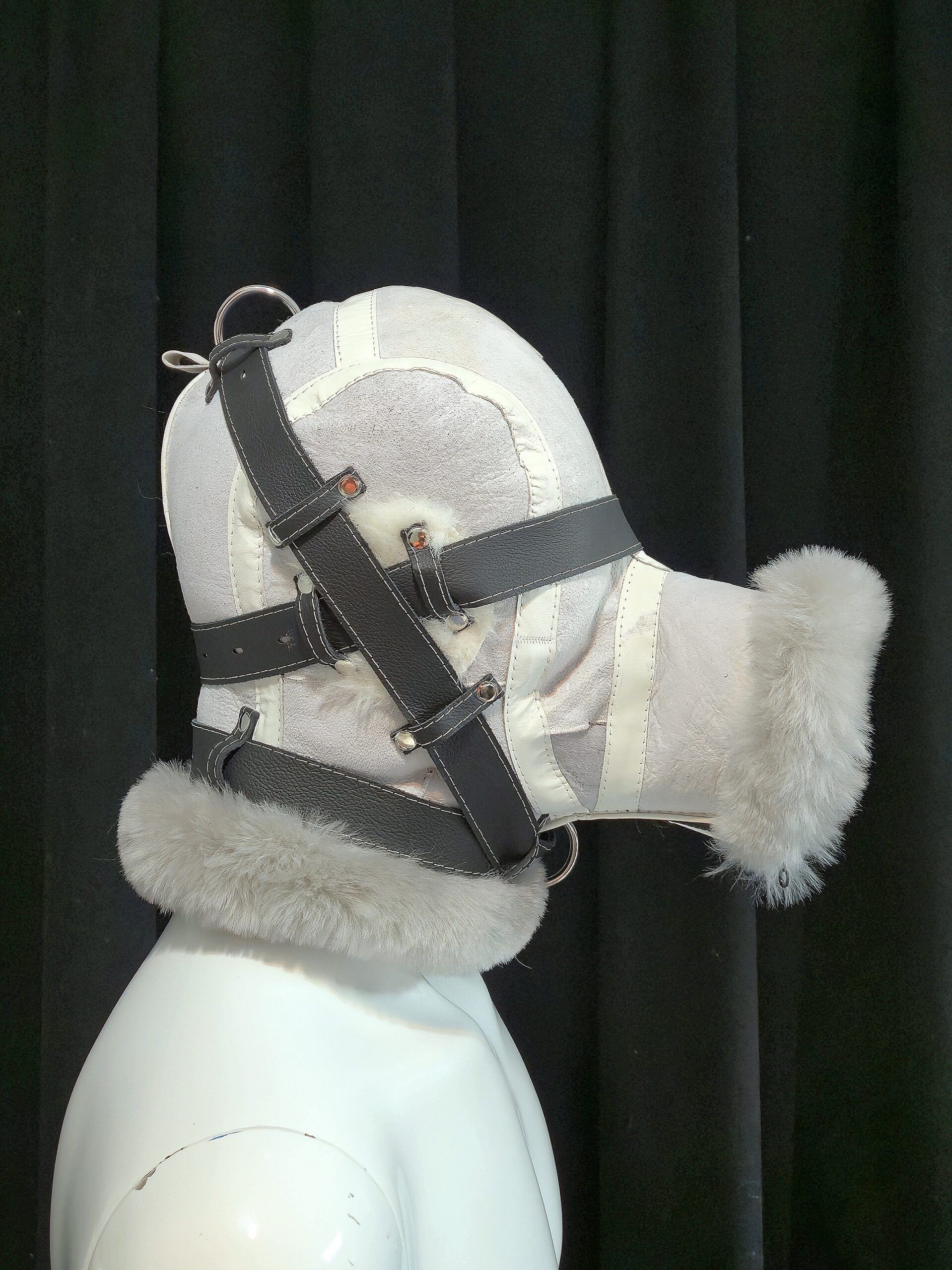 Sheepskin Fur bondage Hoods - Image 21