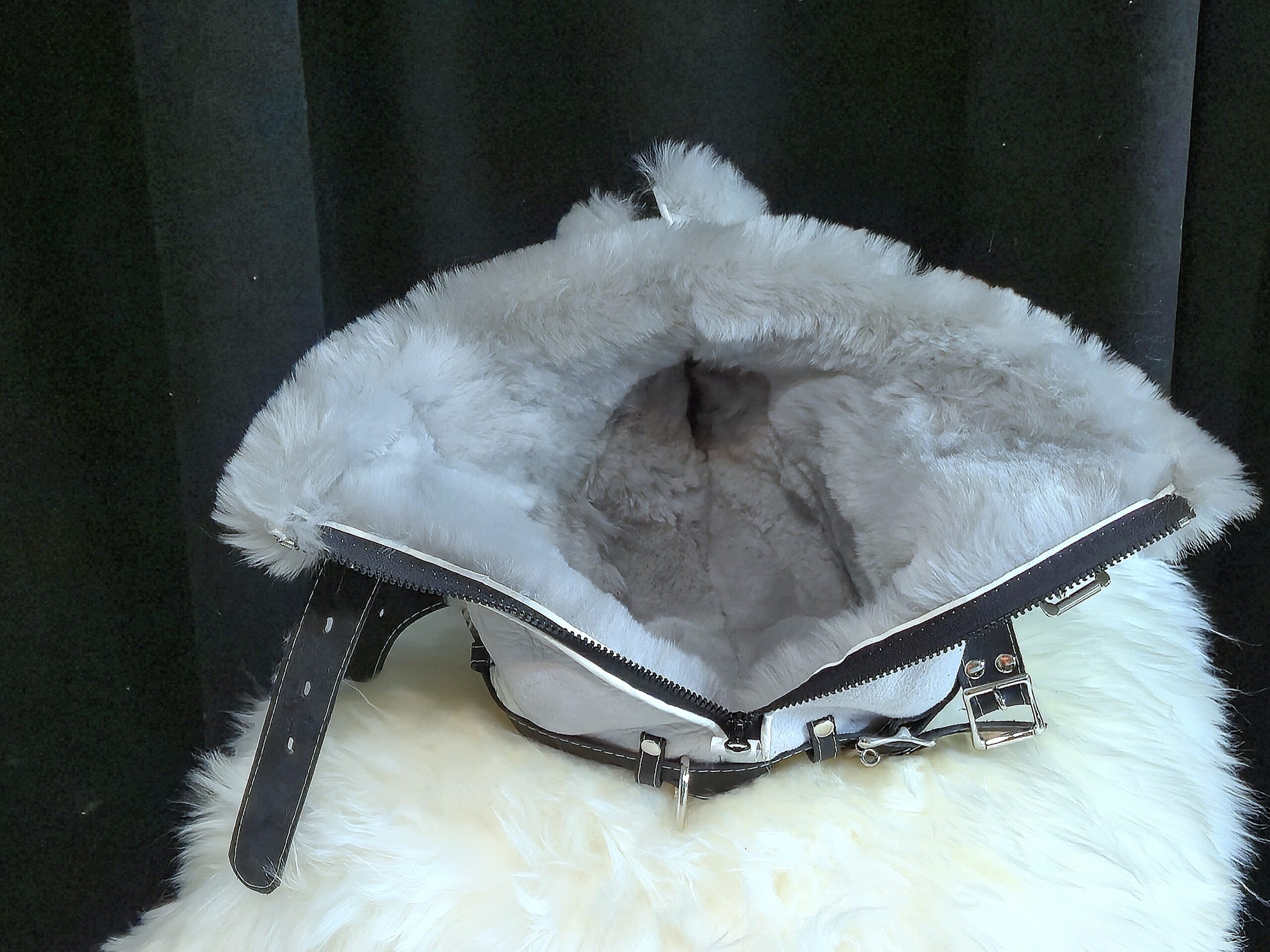 Sheepskin Fur bondage Hoods - Image 28