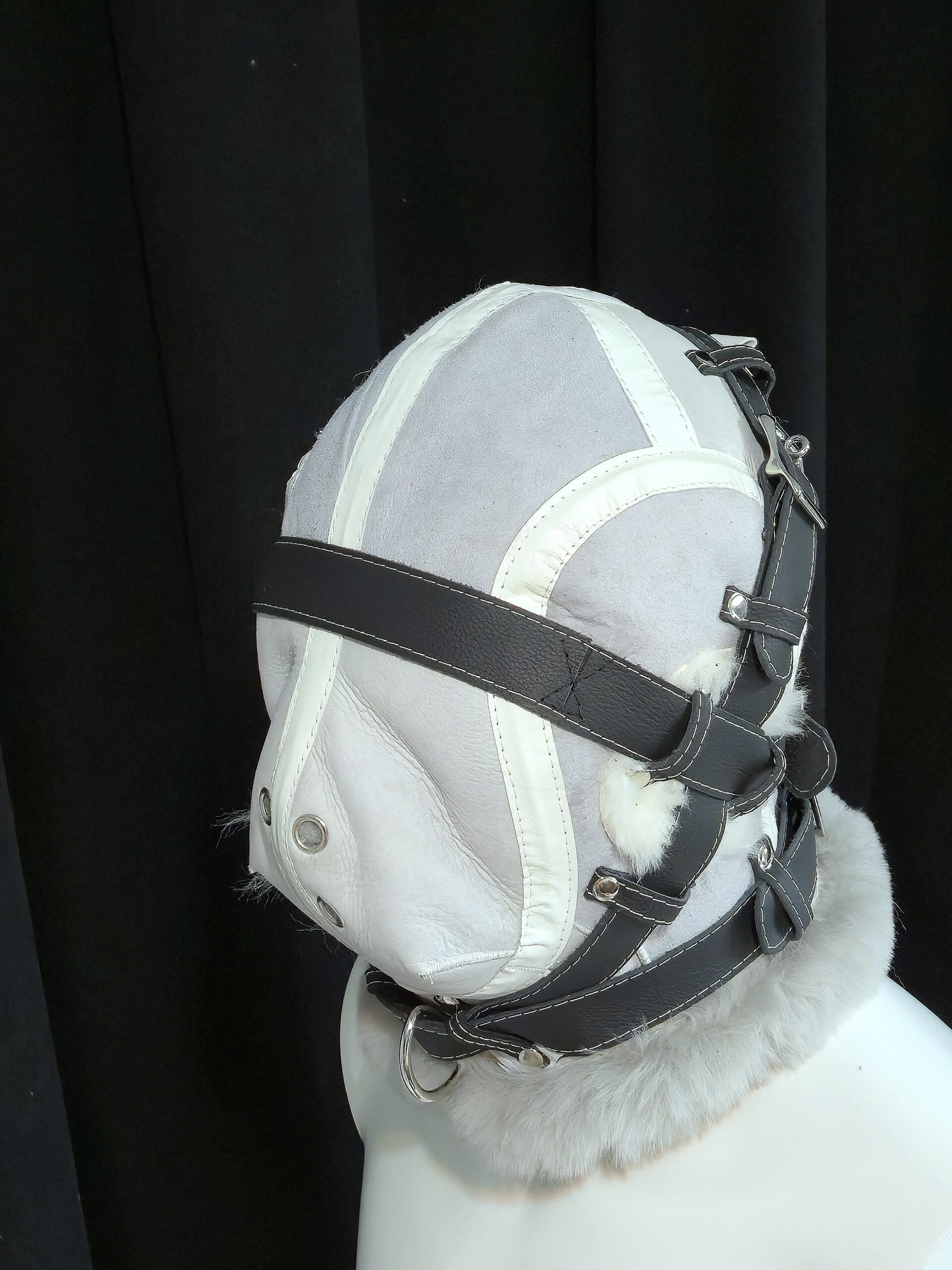Sheepskin Fur bondage Hoods - Image 34